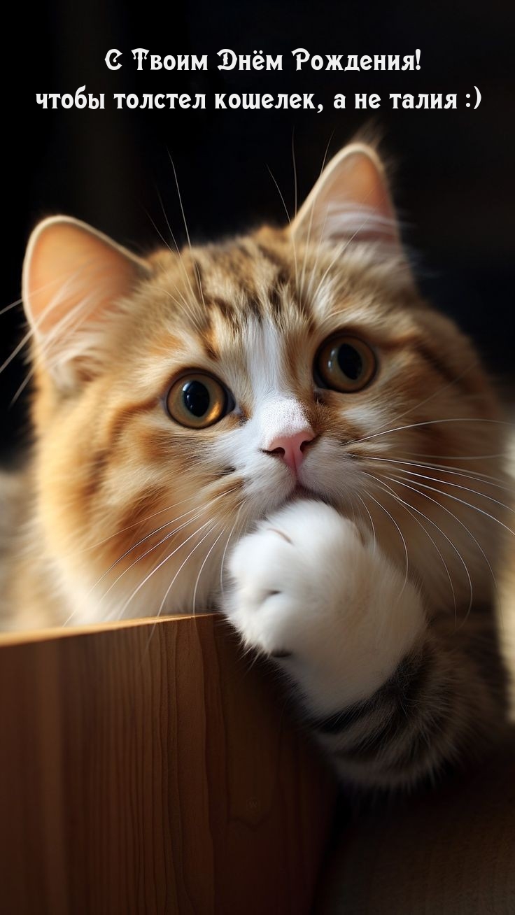 С Твоим Днём Рождения! чтобы толстел кошелек, а не талия :)