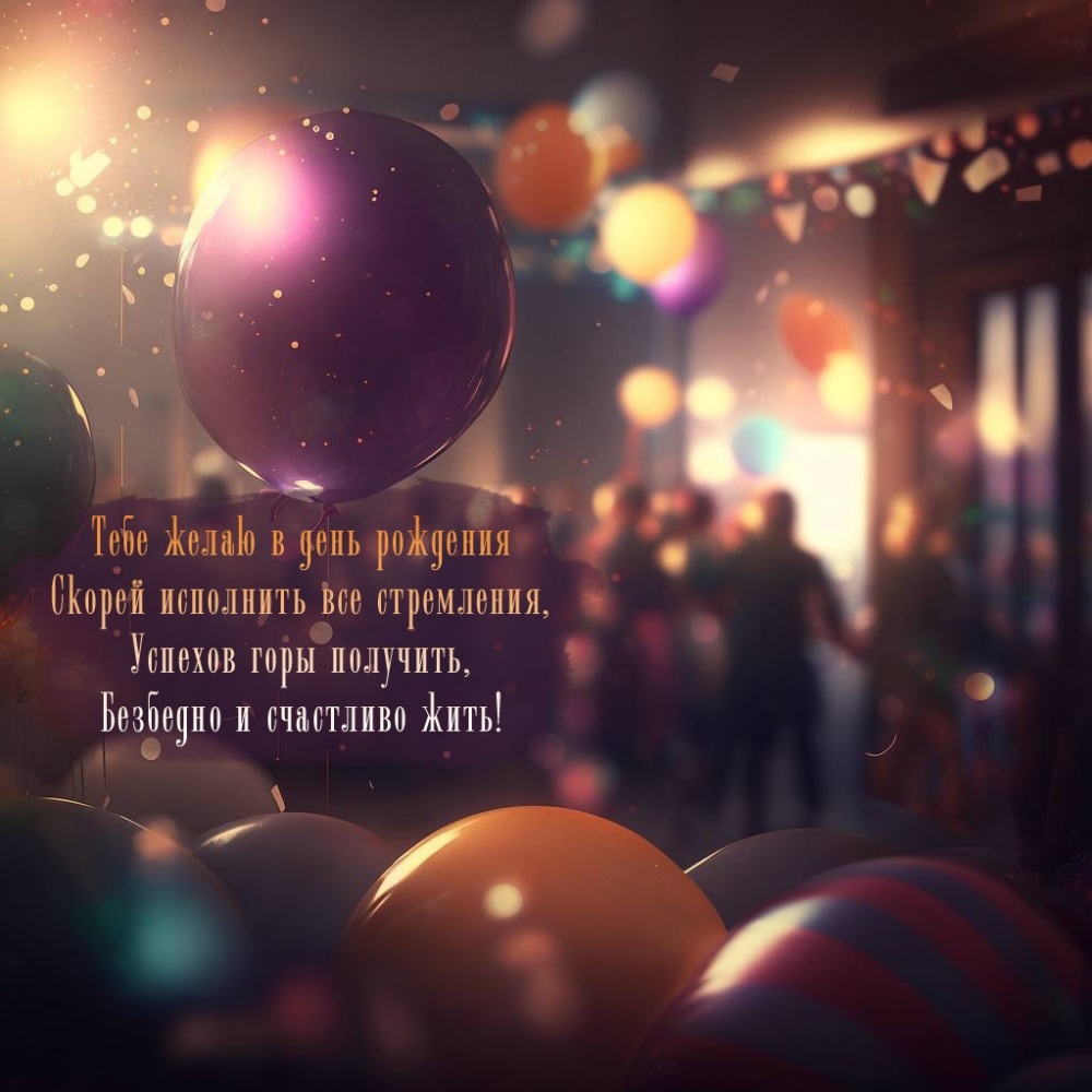 Тебе желаю в день рождения Скорей исполнить все стремления