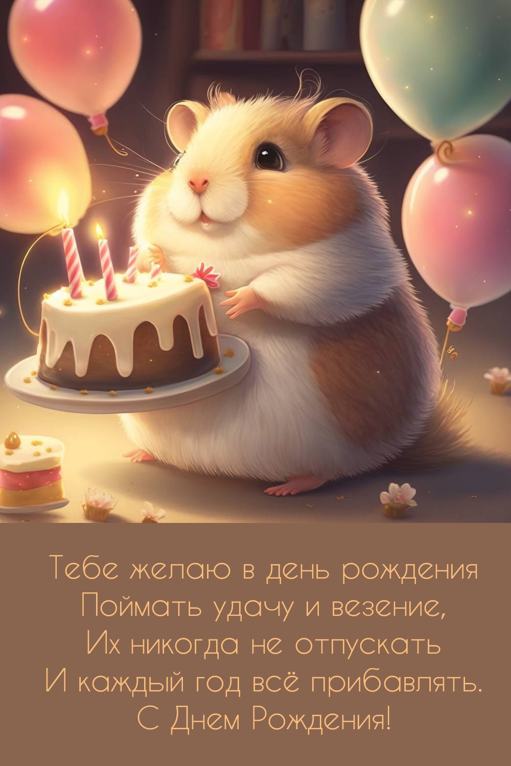 Тебе желаю в день рождения поймать удачу и везение