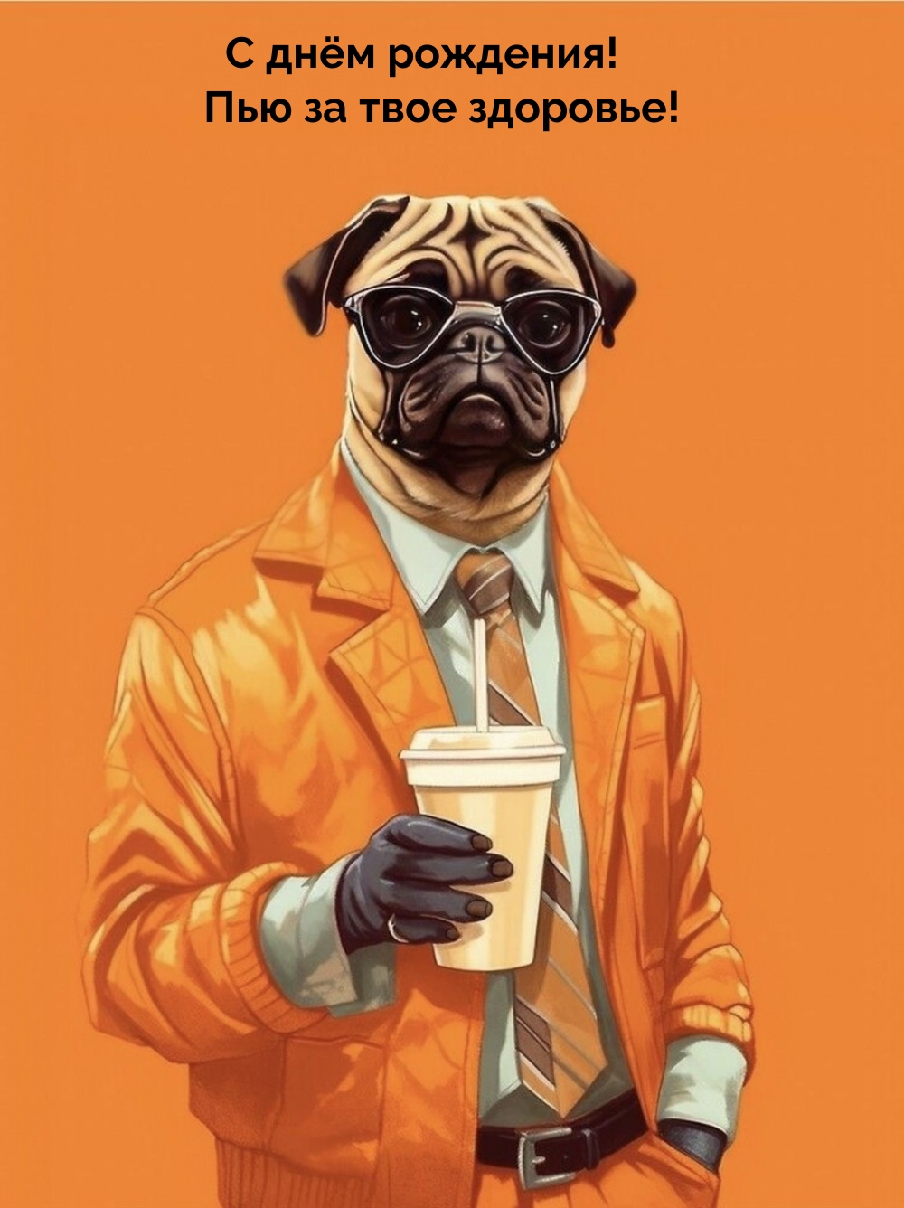 С днём рождения! Пью за твое здоровье!