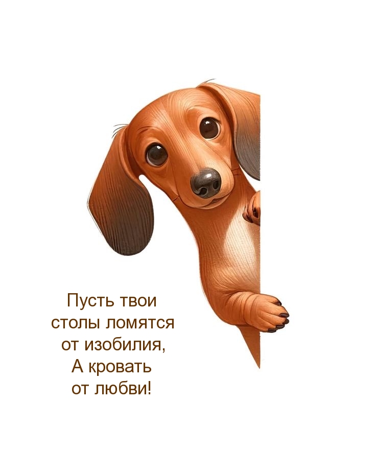 Пусть твои столы ломятся от изобилия, а кровать от любви!