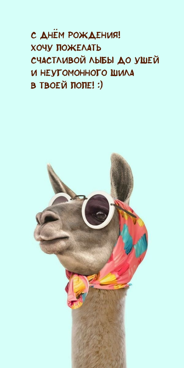С днём рождения! Счастливой лыбы до ушей и неугомонного шила в попе
