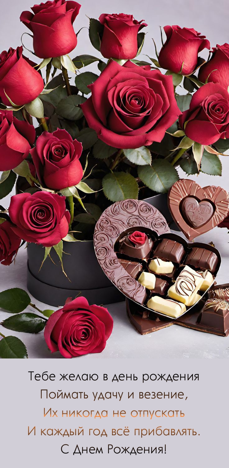 Тебе желаю в день рождения поймать удачу и везение